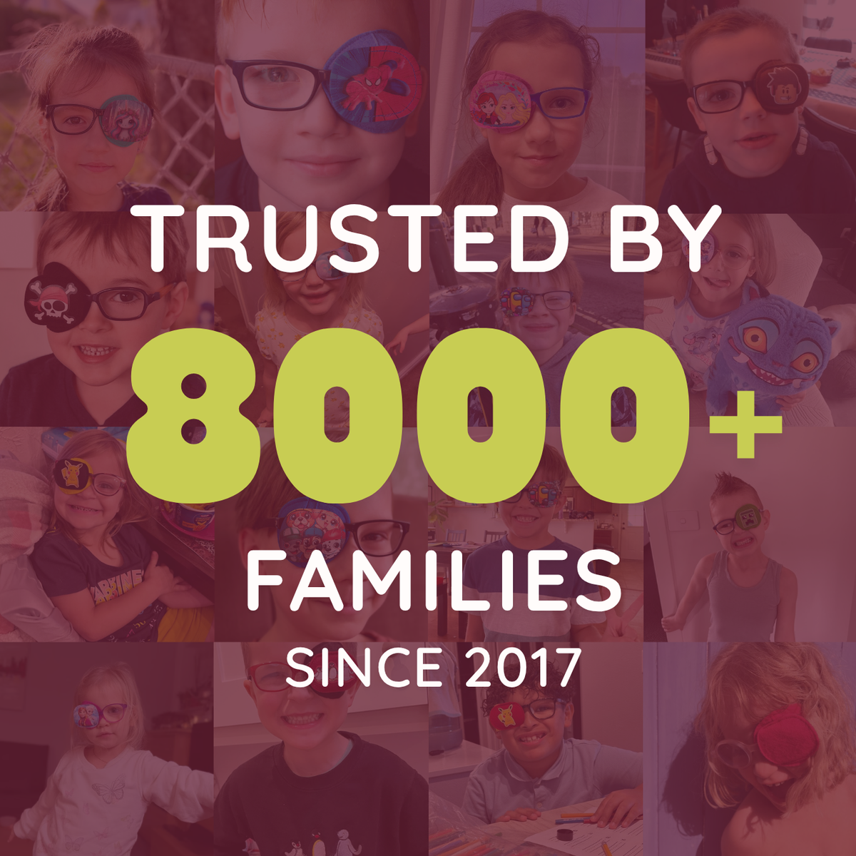 FunEyePatches trusted by 8,000+ families since 2017